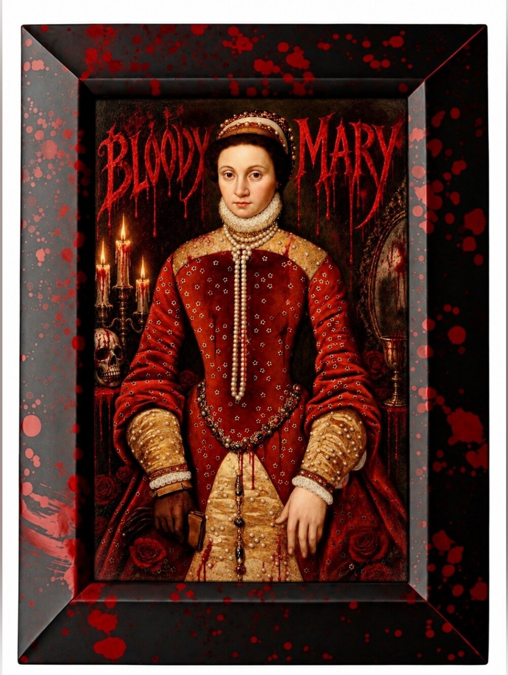 Serial Killer Bloody Mary Queen Art DecGothic Oddity Queen Horror Bloody Framed
